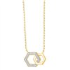 Collier toi et moi diamant en or 9 carats