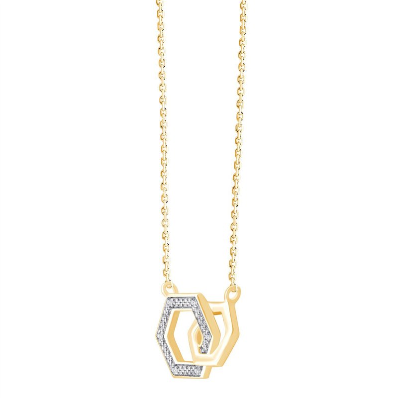 Collier toi et moi diamant en or 9 carats
