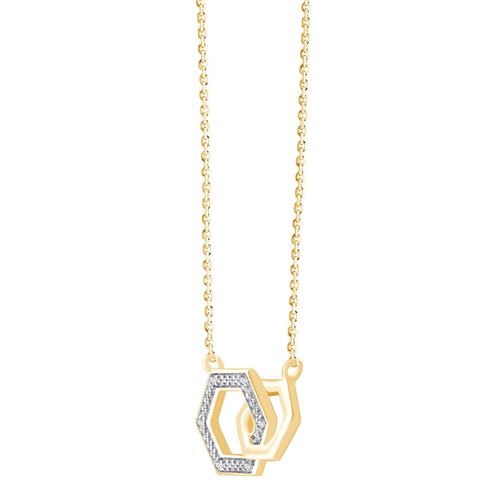 Collier toi et moi diamant en or 9 carats