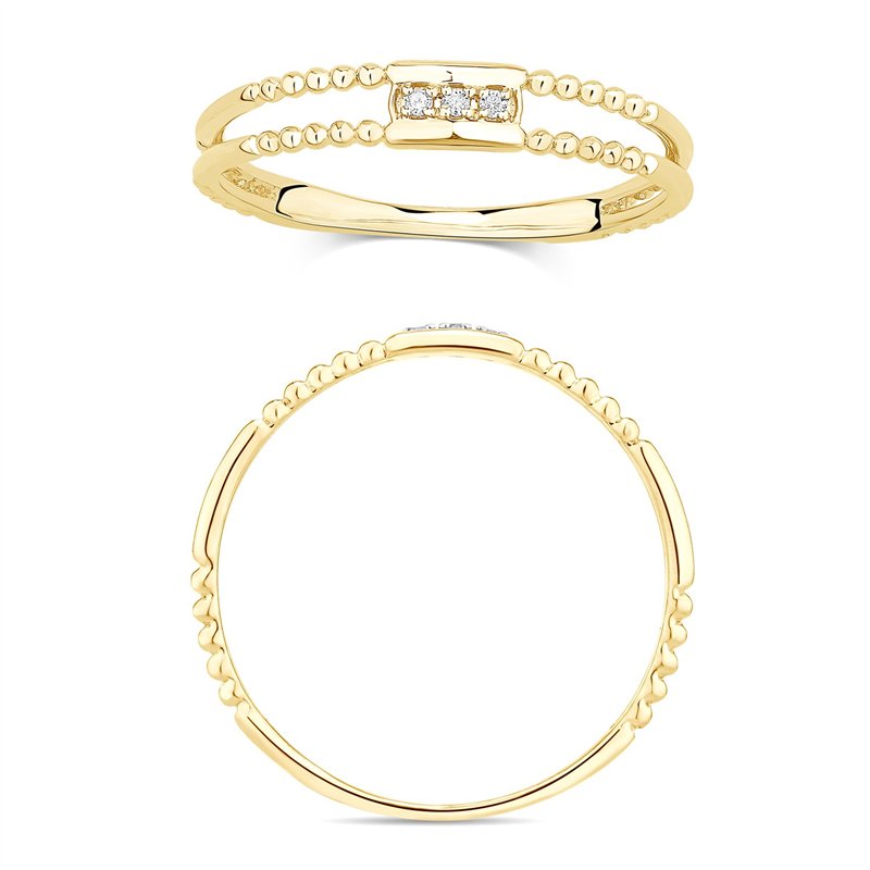 Bague serti clos diamant en or 9 carats