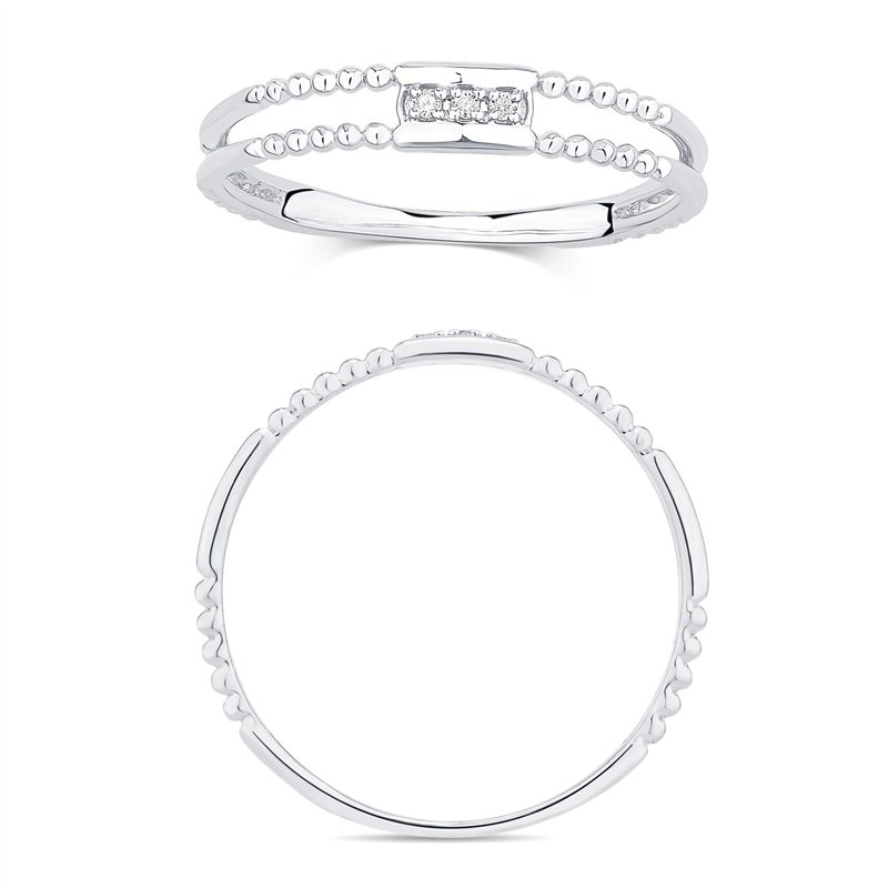 Bague serti clos diamant en or 9 carats