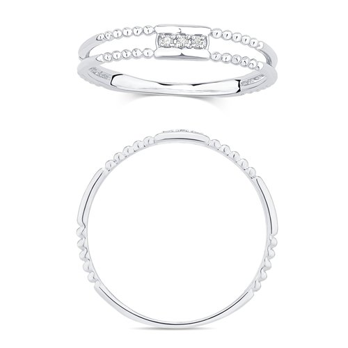 Bague serti clos diamant en or 9 carats