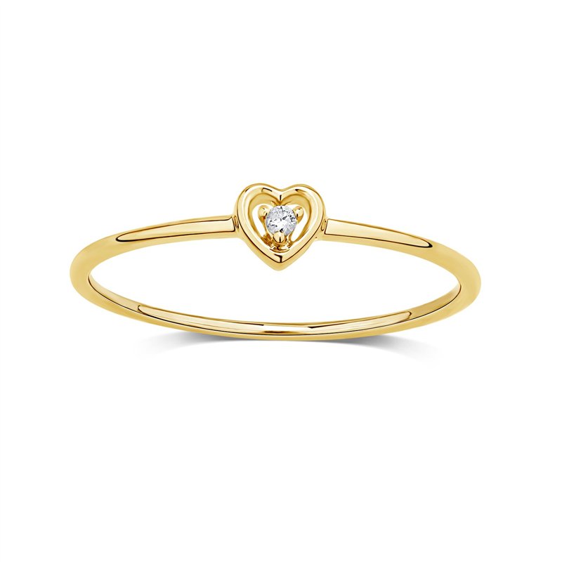 Bague serti clos diamant en or 9 carats
