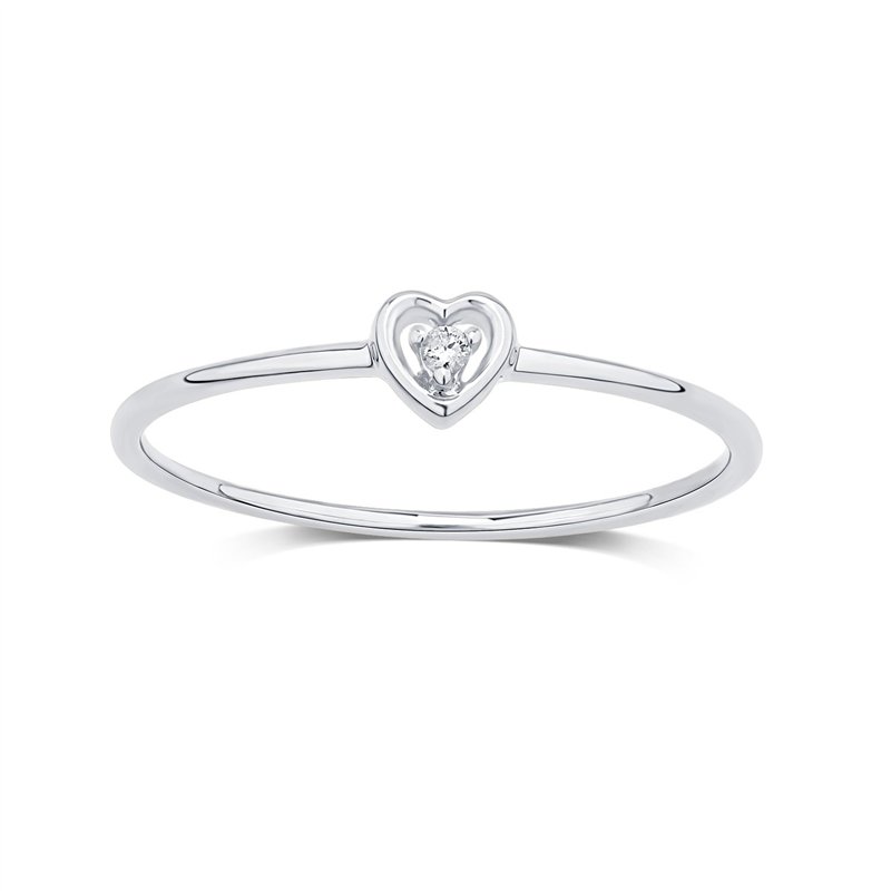 Bague serti clos diamant en or 9 carats