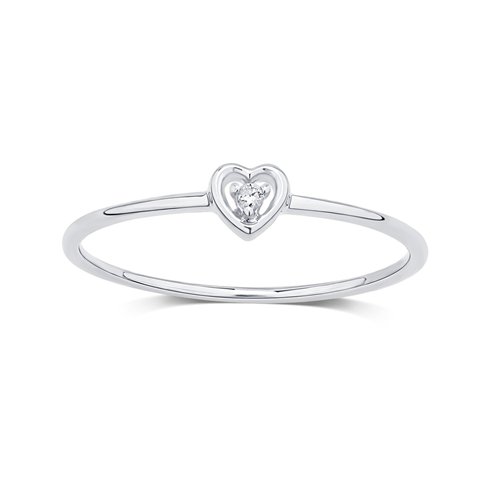 Bague serti clos diamant en or 9 carats