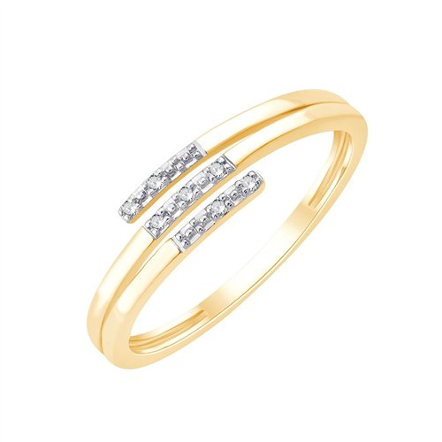 Bague trilogie diamant en or 9 carats