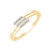 Bague trilogie diamant en or 9 carats
