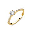Diamond-set solitaire in 750/000 gold - diamonds 0