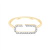 Bague serti clos diamant en or 9 carats