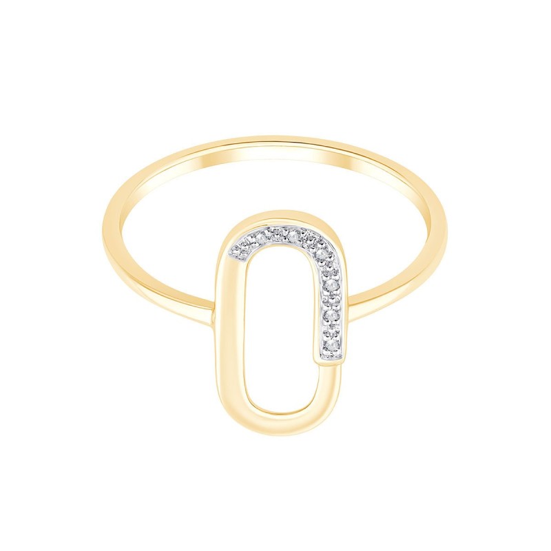 Bague serti clos diamant en or 9 carats