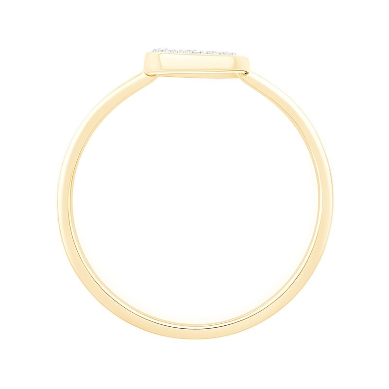 Bague serti clos diamant en or 9 carats