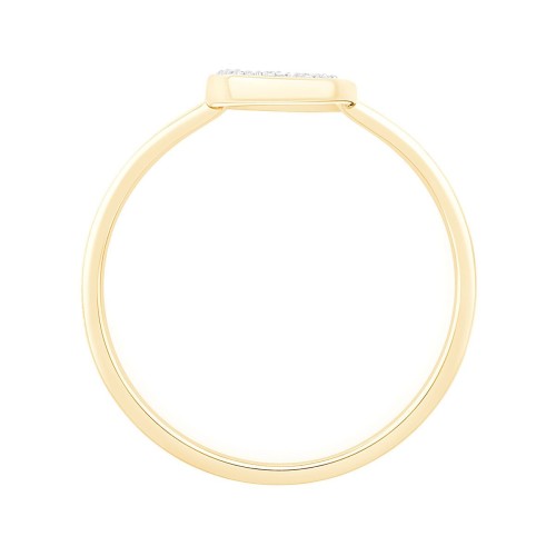 Bague serti clos diamant en or 9 carats