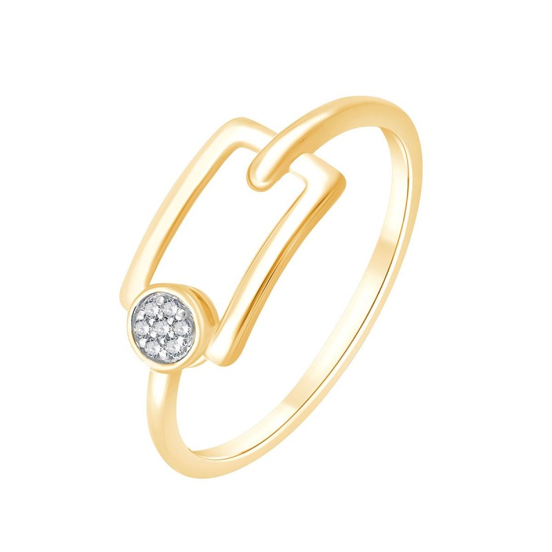 Bague serti clos diamant en or 9 carats