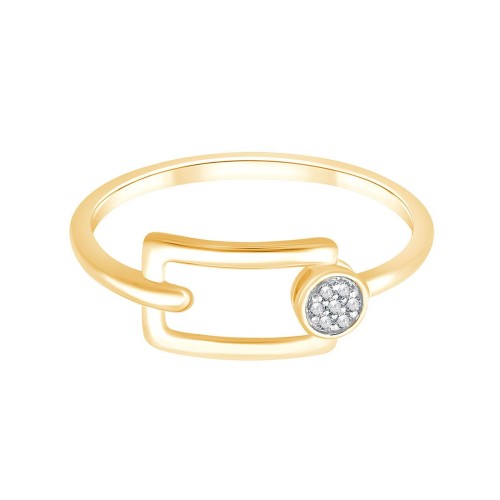 Bague serti clos diamant en or 9 carats
