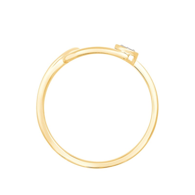 Bague serti clos diamant en or 9 carats