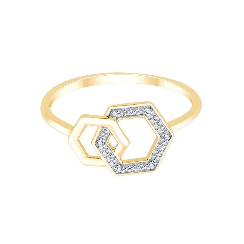 Bague toi et moi diamant en or 9 carats