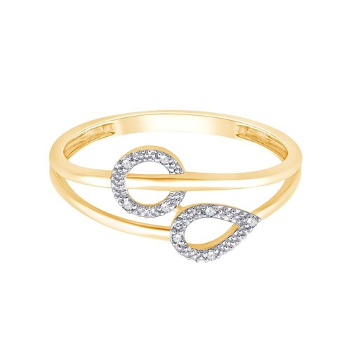 Bague toi et moi diamant en or 9 carats