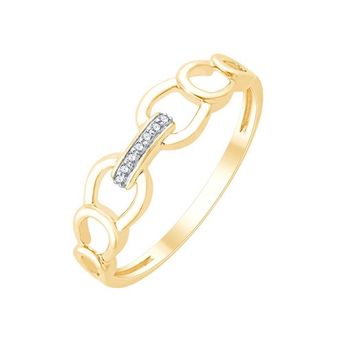Bague serti clos diamant en or 9 carats