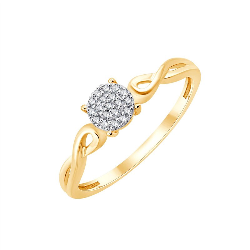 Bague serti clos diamant en or 9 carats