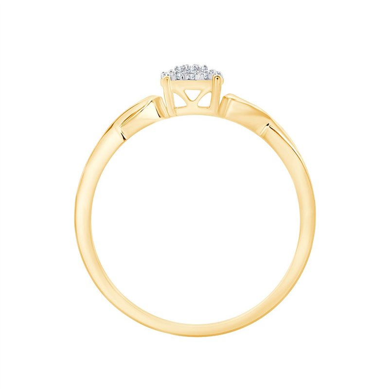 Bague serti clos diamant en or 9 carats