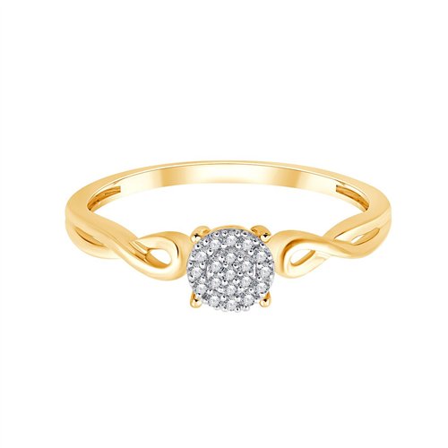 Bague serti clos diamant en or 9 carats
