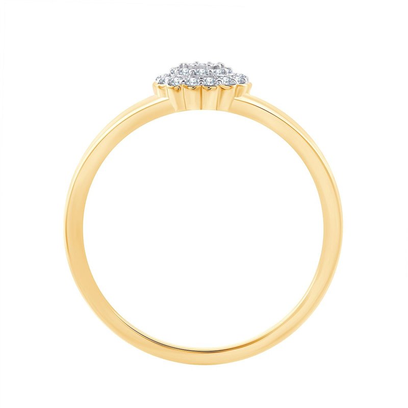 Solitaire entouré serti clos diamant en or 9 carats