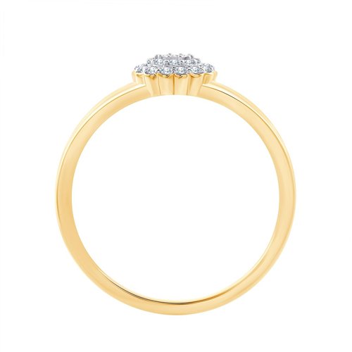 Solitaire entouré serti clos diamant en or 9 carats