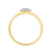 Solitaire entouré serti clos diamant en or 9 carats