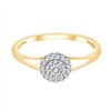 Solitaire entouré serti clos diamant en or 9 carats