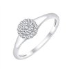 Solitaire entouré serti clos diamant en or 9 carats