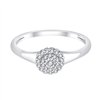 Solitaire entouré serti clos diamant en or 9 carats