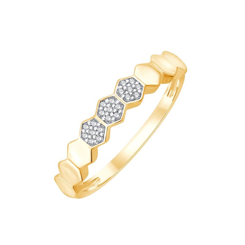 Bague serti clos diamant en or 9 carats