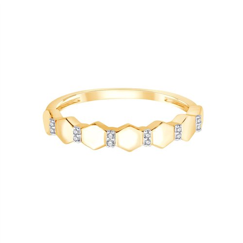 Bague serti clos diamant en or 9 carats