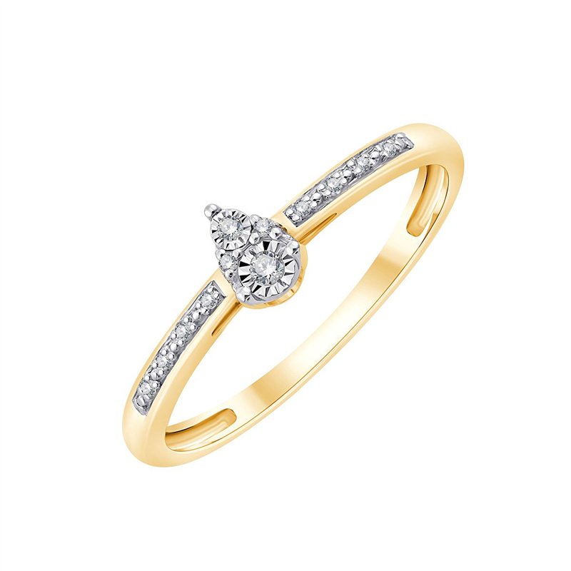 Solitaire accompagné diamant en or 9 carats