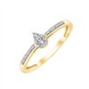 Solitaire accompagné diamant en or 9 carats