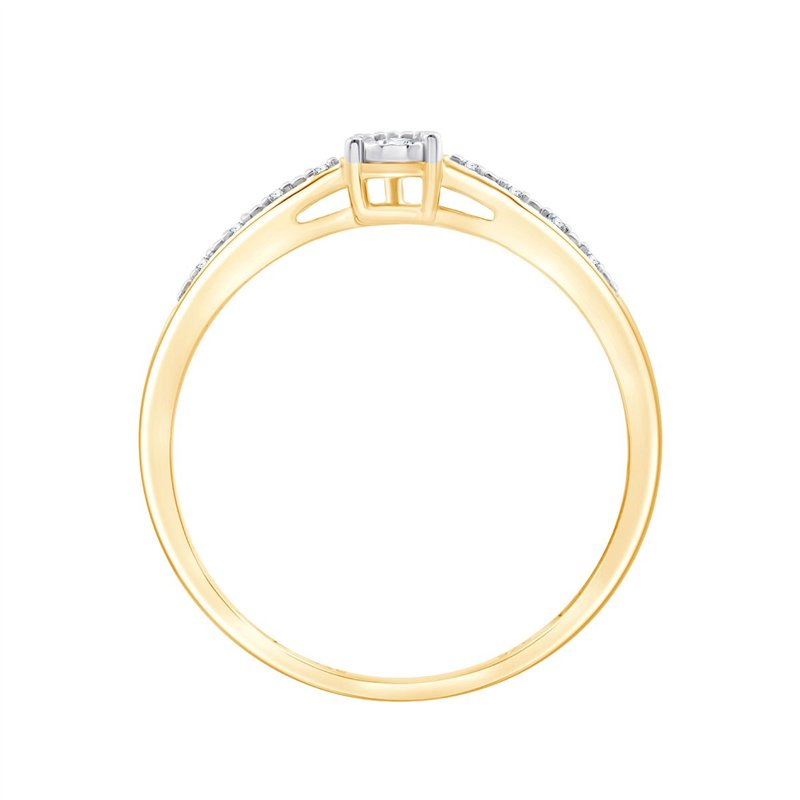 Solitaire accompagné diamant en or 9 carats