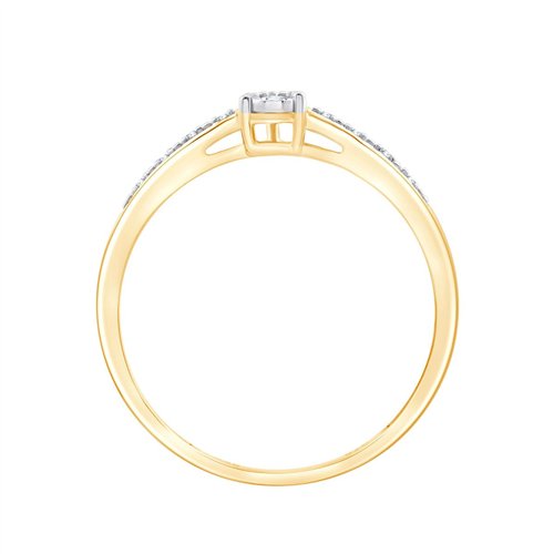 Solitaire accompagné diamant en or 9 carats