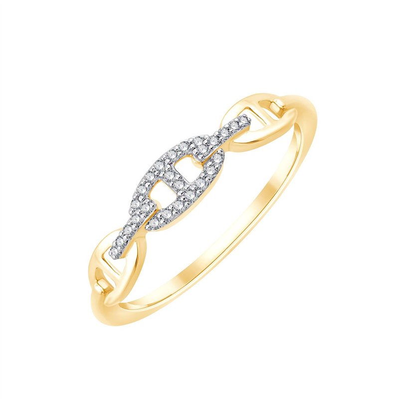 Bague serti clos diamant en or 9 carats