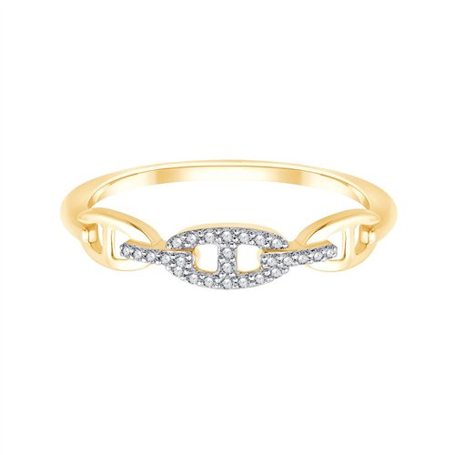 Bague serti clos diamant en or 9 carats