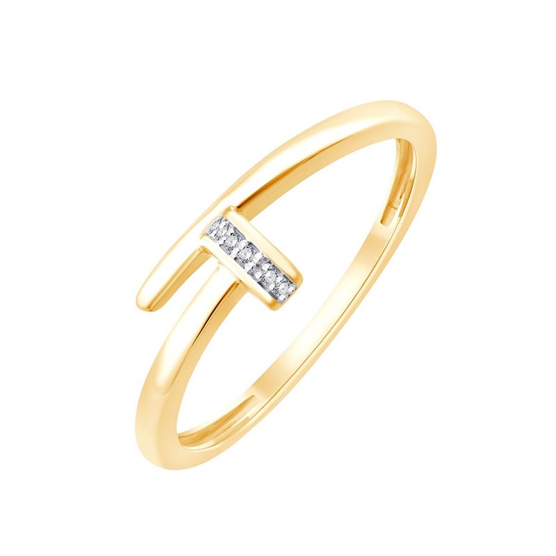 Bague serti clos diamant en or 9 carats