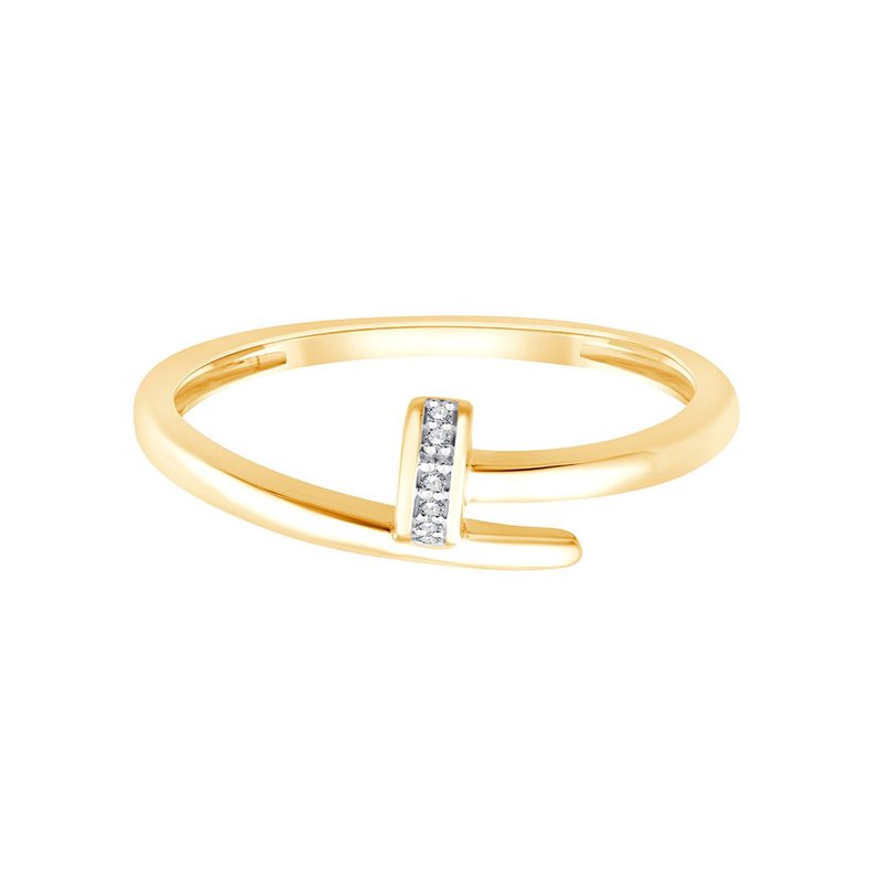 Bague serti clos diamant en or 9 carats