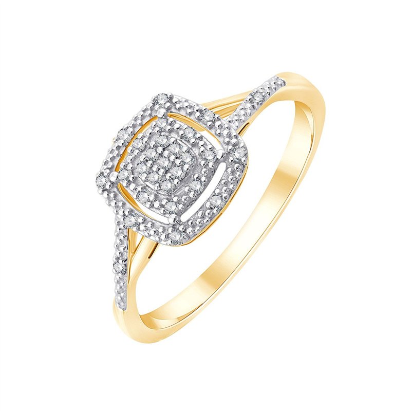 Bague trilogie diamant en or 9 carats