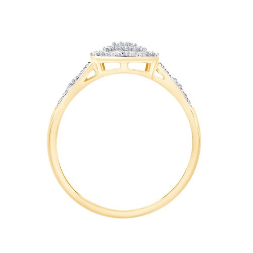 Bague trilogie diamant en or 9 carats