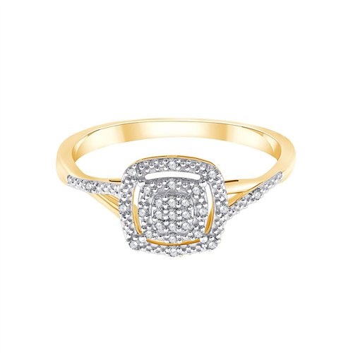 Bague trilogie diamant en or 9 carats