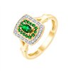 Bague émeraude et diamant en or 9 carats