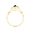 Bague émeraude et diamant en or 9 carats