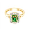 Bague émeraude et diamant en or 9 carats