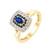 Bague saphir et diamant en or 9 carats