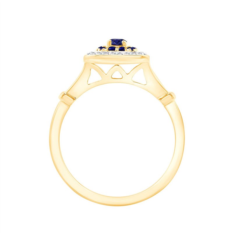 Bague saphir et diamant en or 9 carats