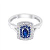 Bague saphir et diamant en or 9 carats